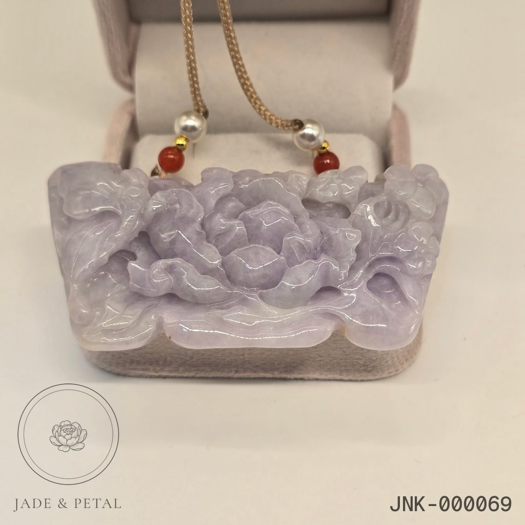 Flower Necklace — Lavender Peony Plaque