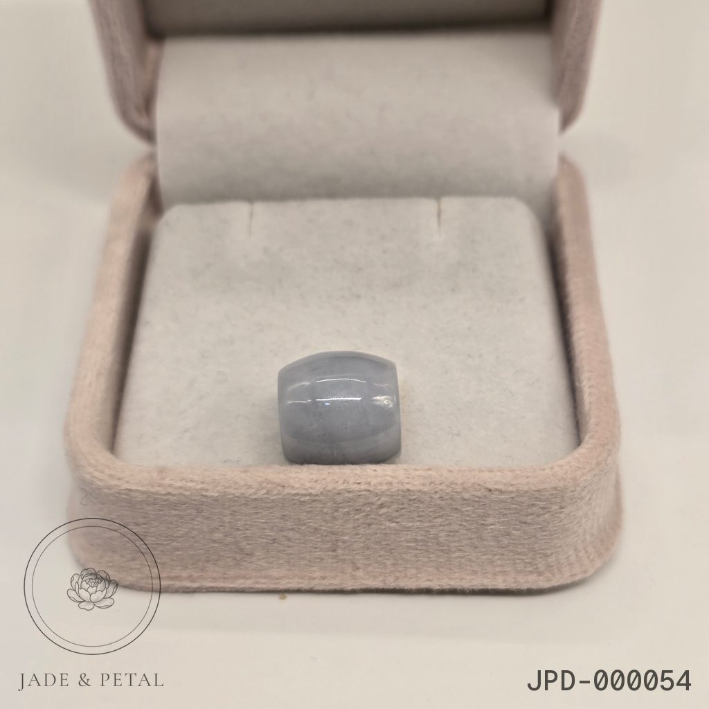 Barrel Jade Bead Pendant — Soft Lavender Grey
